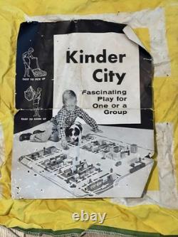 VTG KINDER CITY by SIFO Wood Building Blocks & Other Pieces Cloth Map, & Book