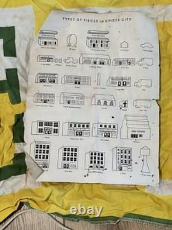 VTG KINDER CITY by SIFO Wood Building Blocks & Other Pieces Cloth Map, & Book