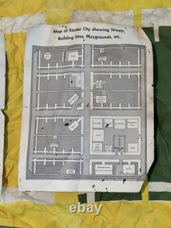 VTG KINDER CITY by SIFO Wood Building Blocks & Other Pieces Cloth Map, & Book