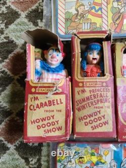 VTG Lot 5 Howdy Doody Toy Character Figures withoriginal boxes & 2 Wallets Western