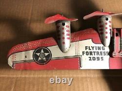 VTG Marx 14 Tin Windup Army Airplane Flying Fortress 2095 Works USA