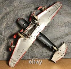 VTG Marx 14 Tin Windup Army Airplane Flying Fortress 2095 Works USA