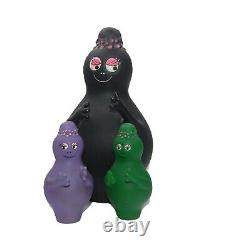 VTG Rare Barbapapa Squeeze Toys 3, Vinyl, 1976, Barbamama, Barbalala, Barbabelle