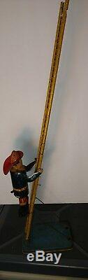 VTG Smokey Joe Fireman Climbing Ladder Wind Up Tin Toy 1930s MARX