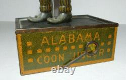 Very Neat Vintage Strauss Tin Litho Tombo Alabama Coon Jigger Wind Up Toy 1910