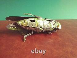 Very Rare 1900's Eberl Tin Wind-up Hopping Grasshopper Tinplate SG Gunthermann