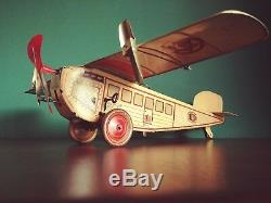 Very Rare 1930's OROBR Defiance Tin Wind-up Star of David Airplane Monoplane