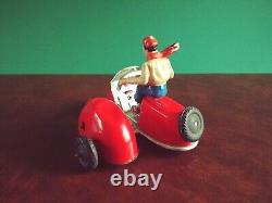 Very Rare 1950s Geobra Tin Wind-up Scooter with Sidecar Tinplate Motorcycle Wüco