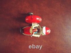 Very Rare 1950s Geobra Tin Wind-up Scooter with Sidecar Tinplate Motorcycle Wüco
