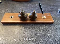 Very Rare Desk Set Employee Kusan Toys 1976 Zoodle Land Beaver Penguin Rare #T