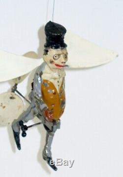 Very Rare Gunthermann Tin, Windup Hand-painted Dickens-type Character Flying Man