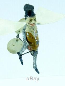 Very Rare Gunthermann Tin, Windup Hand-painted Dickens-type Character Flying Man