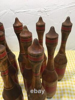 Very Rare Mid 1800's British Victorian Parlor Bowling Set all Original with Box
