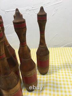 Very Rare Mid 1800's British Victorian Parlor Bowling Set all Original with Box