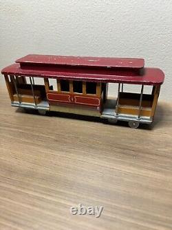 Very Rare Vintage 1930s San Francisco Cable Car Lead Toy Tops All Toys USA