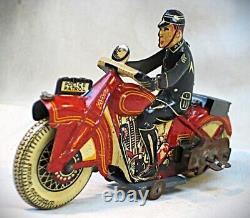 Vintage1930s Tin Toy Motorcycle with Wind Up Motor Made in England by Mettoy