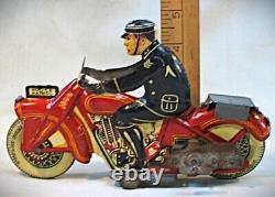 Vintage1930s Tin Toy Motorcycle with Wind Up Motor Made in England by Mettoy