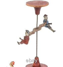 Vintage 1890's RARE German Tin Painted Gravity Toy Height 10.5 Inches
