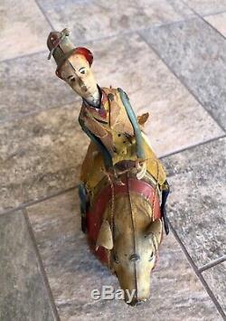 Vintage 1903 Lehmann Paddy and His Pig Wind-Up Mechanical German Toy