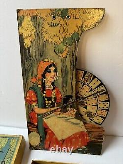 Vintage 1905 Gypsy Fortune Teller Game Milton Bradley Halloween Toy Tarot Cards