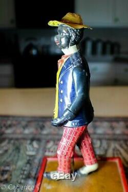 Vintage 1912 Oh My Alabama Coon Jigger. Working. NICE! Wind Up Dancing Tin Toy