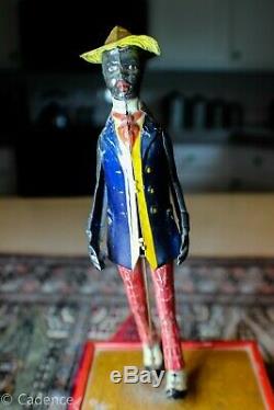 Vintage 1912 Oh My Alabama Coon Jigger. Working. NICE! Wind Up Dancing Tin Toy