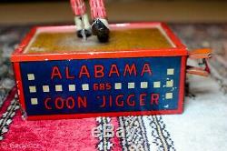 Vintage 1912 Oh My Alabama Coon Jigger. Working. NICE! Wind Up Dancing Tin Toy