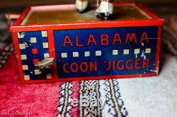 Vintage 1912 Oh My Alabama Coon Jigger. Working. NICE! Wind Up Dancing Tin Toy