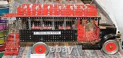 Vintage 1920's A. C. Gilbert Assembled Erector Double Decker Bus 26 x 11