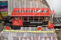 Vintage 1920's A. C. Gilbert Assembled Erector Double Decker Bus 26 x 11