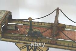 Vintage 1920's Marx Busy Bridge Tin Litho Windup Toy Working