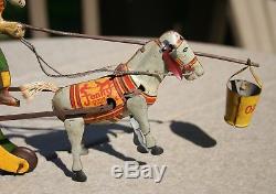 Vintage 1920's Strauss Tin Litho Wind Up Jenny the Balky Mule Original Works
