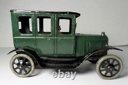 Vintage 1920s Bing Two Tone Green & Black Tin Litho Windup Model T Sedan
