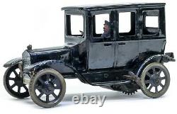 Vintage 1920s German Bing Tin Litho Windup Four Door Model T Black Sedan