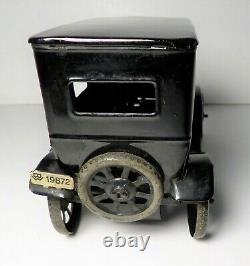 Vintage 1920s German Bing Tin Litho Windup Four Door Model T Black Sedan