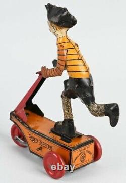 Vintage 1920s Marx Smitty Scooter Tin Wind Up Toy