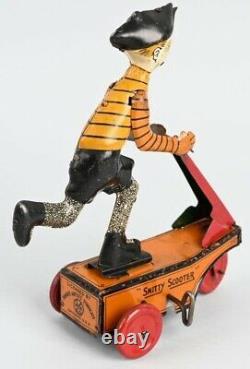 Vintage 1920s Marx Smitty Scooter Tin Wind Up Toy