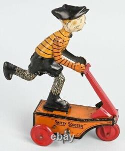 Vintage 1920s Marx Smitty Scooter Tin Wind Up Toy