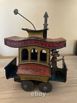 Vintage 1922 Toonerville Trolley Windup Tin Toy