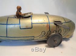 Vintage 1925 German Moskowitz Rennwagen 22 Race Car Tin Litho Wind Up RARE