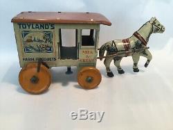 Vintage 1930 Marx Tin Litho Windup Toylands Farm Products Toy