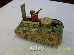 Vintage 1930's1940's Marx Tin Litho Wind Up Sparkling Doughboy Army Tank Toy USA