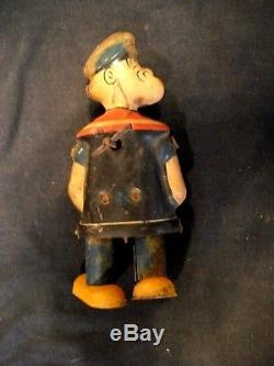 Vintage 1930's Chein POPEYE tin wind-up toy ORIGINAL PAINT