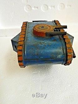 Vintage 1930's Louis Marx WW1 Tin Toy Wind Up Tank, Dough Boy, Works