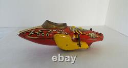 Vintage 1930's MARX Flash Gordon Rocket Fighter Wind-Up Tin Toy Space Ship