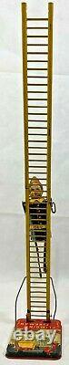 Vintage 1930's MARX Toys Climbing Fireman Wind Up Tin Metal Toy