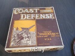 Vintage 1930's Marx Coast Defense Tin Litho Wind-up Toy With Box