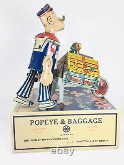 Vintage 1930's Marx POPEYE EXPRESS Wind-UP Tin Litho with Popup PARROT with BOX