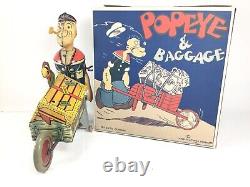 Vintage 1930's Marx POPEYE EXPRESS Wind-UP Tin Litho with Stationary PARROT with BOX