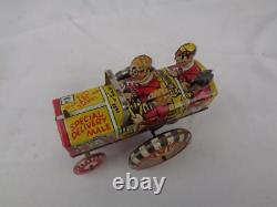 Vintage 1930's Marx Tin Litho Wind-Up Crazy Car Special Delivery Male Works